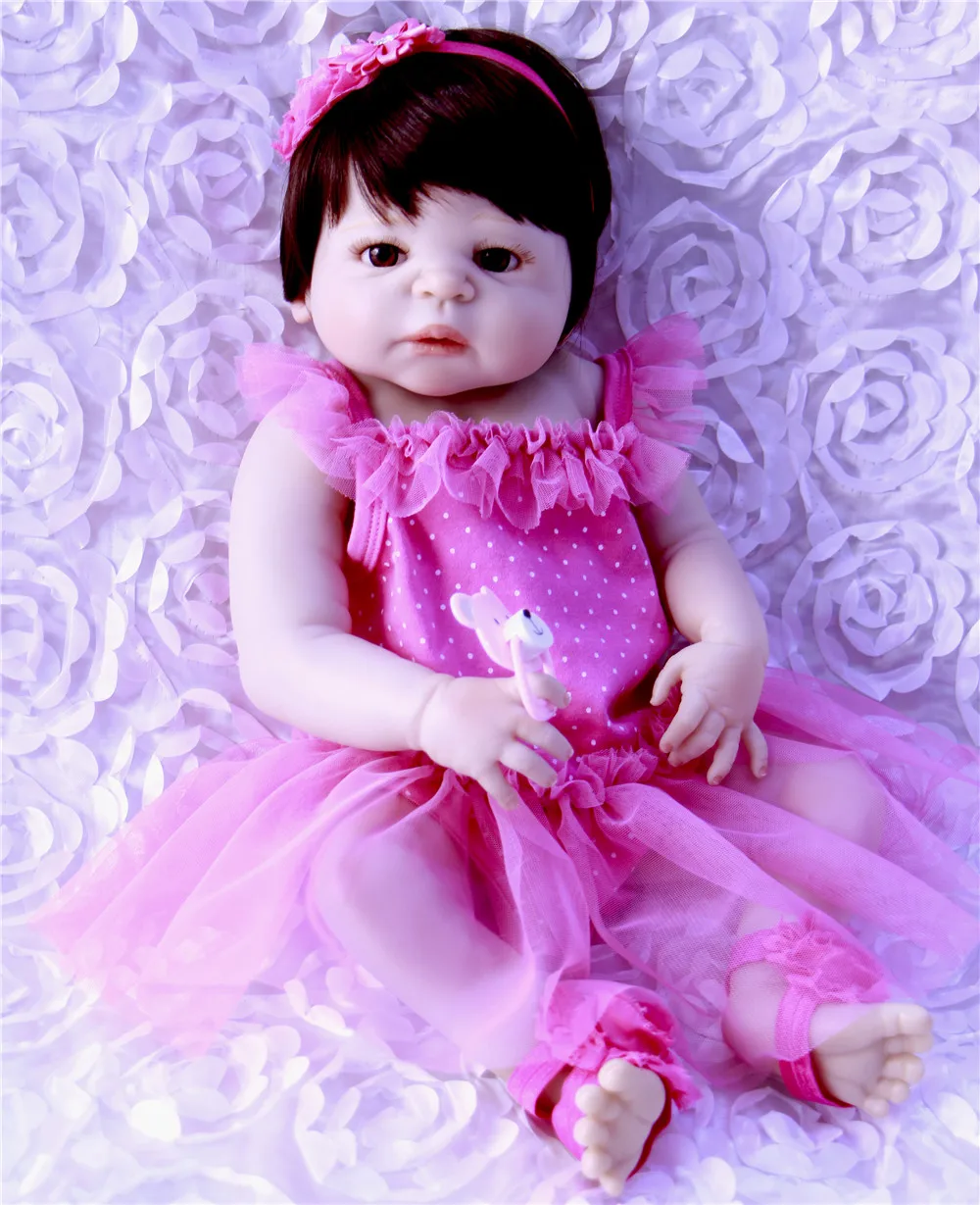 

Reborn girl dolls 57cm full silicone reborn baby dolls toy gift bebe realistic reborn lovely princess BJD doll alive bonecas