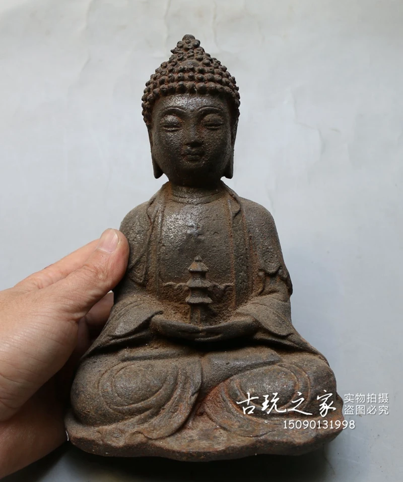 

MOEHOMES Archaic iron, iron Buddha,Sakyamuni Buddha is natural and old crafts home decorations metal crafts