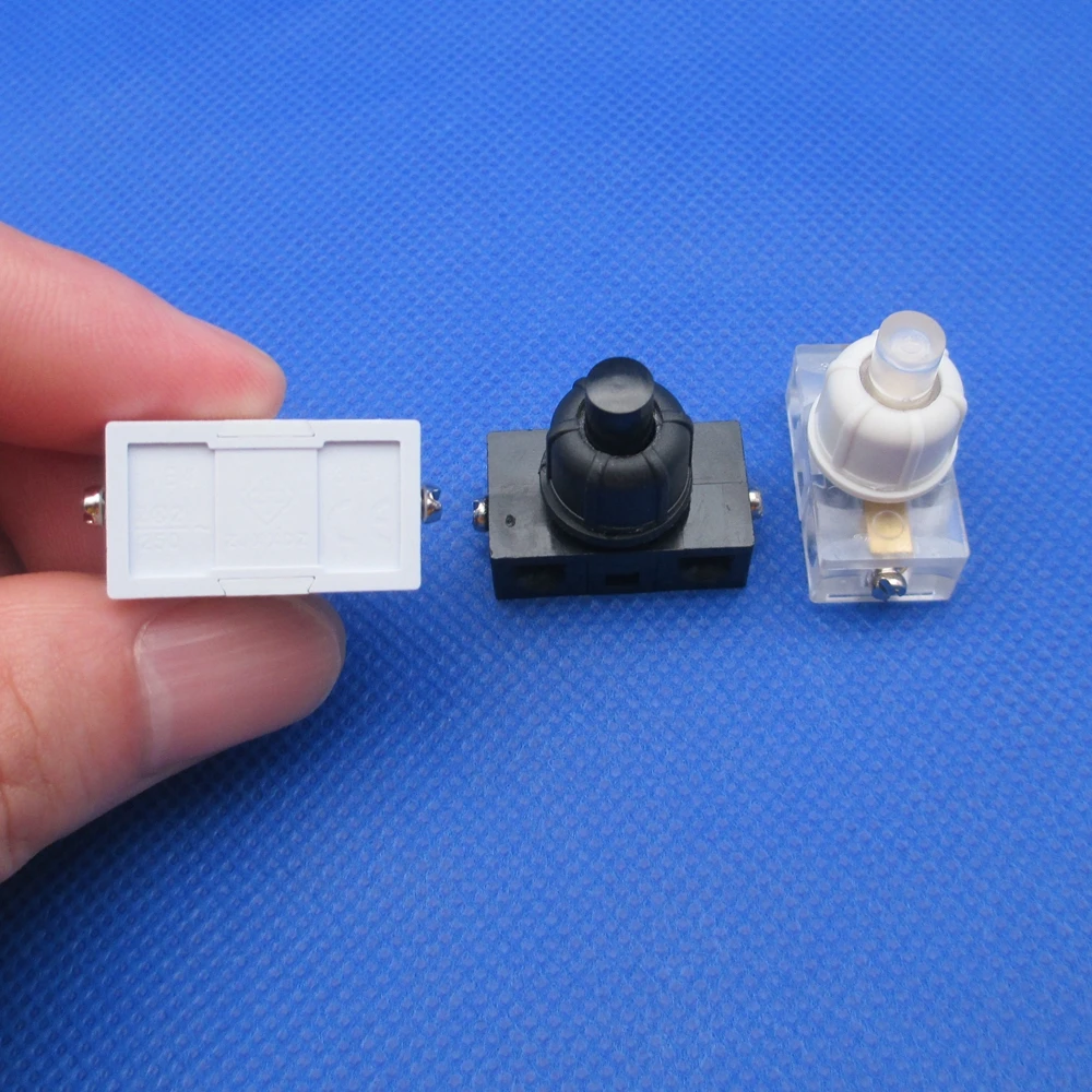 5 pcs Lamp electrical fittings with nut micro-motion small switch Self-locking push button switch Screw assembly