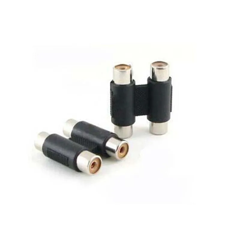 10pcs Dual Port 2 RCA AV Female Socket Joiner Coupler Adapter Connector