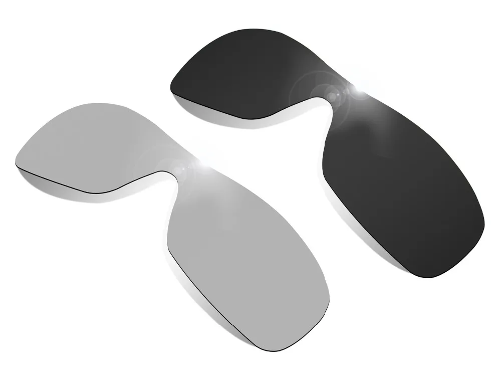 Glintbay 2 Stück Polarisierte Sonnenbrille Ersatz Linsen für Oakley Antix Stealth Schwarz und Silber Titan