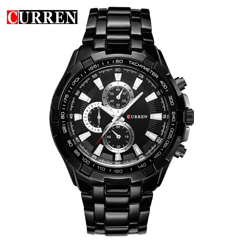 FREE SHIPPING 2016 CURREN QUARTZ HOUR BIG DIAL DATE DAY CLOCK BROWN LEATER SORT MEN STEEL WRIST WATCH