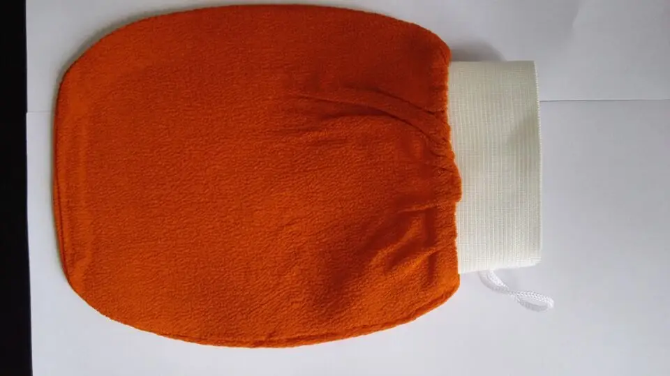 orange kessa glove, turkish hammam scrub mitt,exfoliating scrub mitt bath glove skin towel korea glove