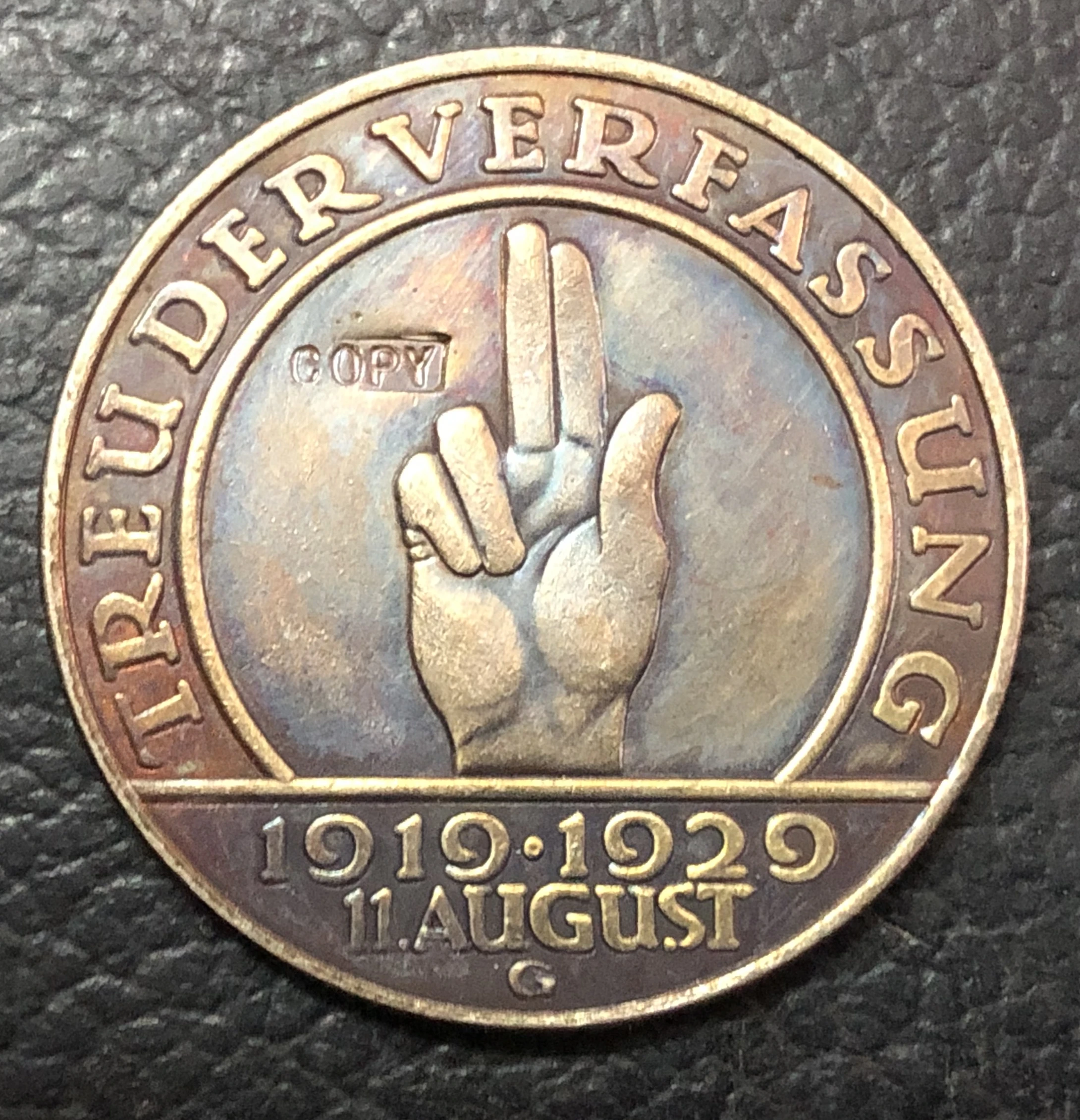 1929 ألمانيا 3 Reichsmark فايمار الدستور #1