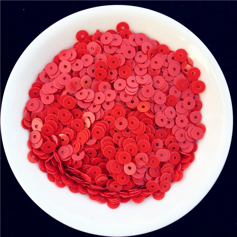 2000pcs(10g) solido di Colore Rosso di Paillettes 4 millimetri Piatto tondo allentato Paillettes Paillettes Da Sposa cucito del mestiere, Vestiti