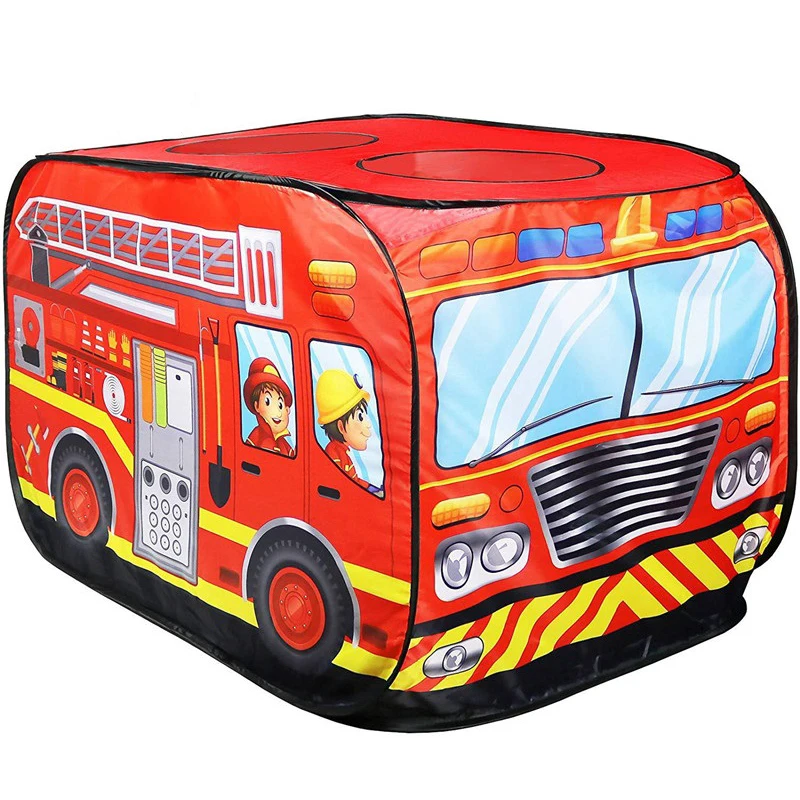 Casa da gioco Tenda da gioco Camion dei pompieri Autobus della polizia Pieghevole Pop Up Giocattolo Casa da gioco Giocattoli per bambini Tenda Gelato Modello antincendio Casa