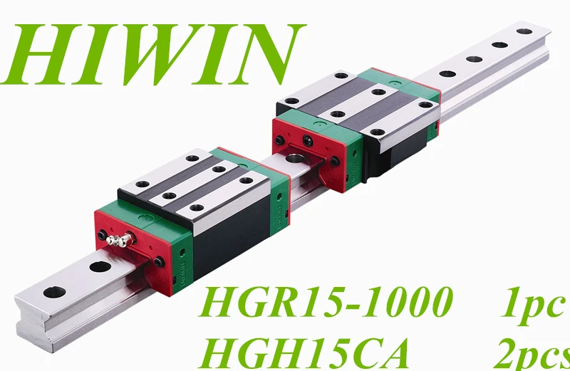 

NEW HIWIN linear guide rail HGR15 1000mm long with 2pcs linear block carriage HGH15CA hgh15 CNC parts