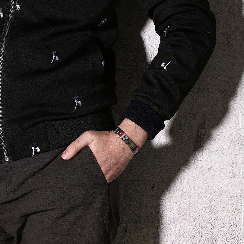 Vnox-調整可能なステンレス鋼の医療用時計バンド,女性と男性のための緊急ジュエリー,彫刻,送料無料