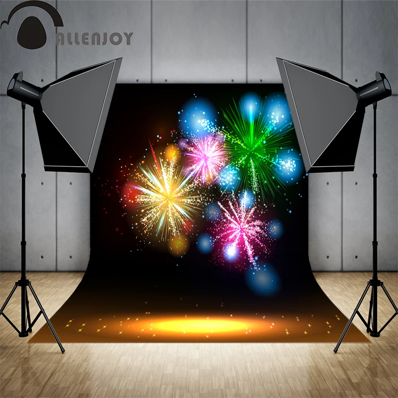 Pano de fundo fotográfico para estúdio fotográfico, fundo colorido com luz rosa, feliz ano novo, fogos de artifício, fotografia