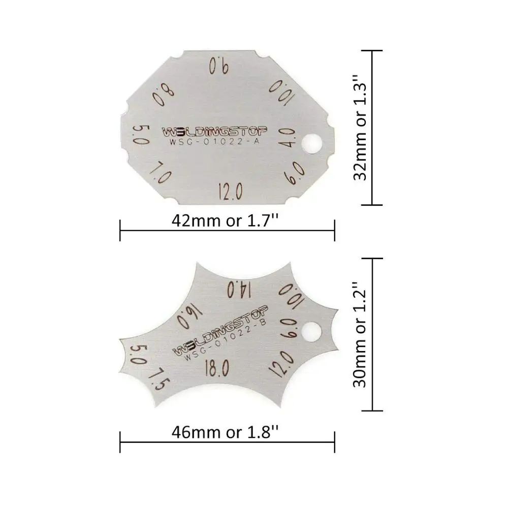 Pocket Fillet Weld Gage Welding Gauge Key Weld Seam Test Ulnar Measure Tool (WS ORIGINAL, Metric & Standard Selection)