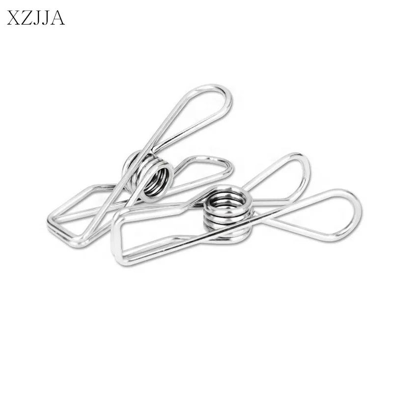 XZJJA 20Pcs Spring Stainless Steel Clothes Pegs Hanging Clothes Pins Useful Beach Towel Clips Household Bed Sheet Clothespins