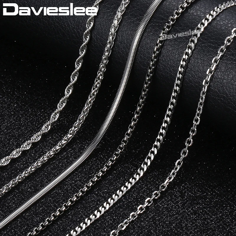 Mens Necklace 24inch 7pcs/Set Dropshipping Jewelry Gold Black Silver Color Stainless Steel Chains Necklaces for Men Women LKNN1A