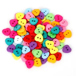 Mixed 2- Holes 2 Size 50Pcs/lot Resin Heart Buttons Sewing Scrapbooking DIY Home Clothes  Accessories