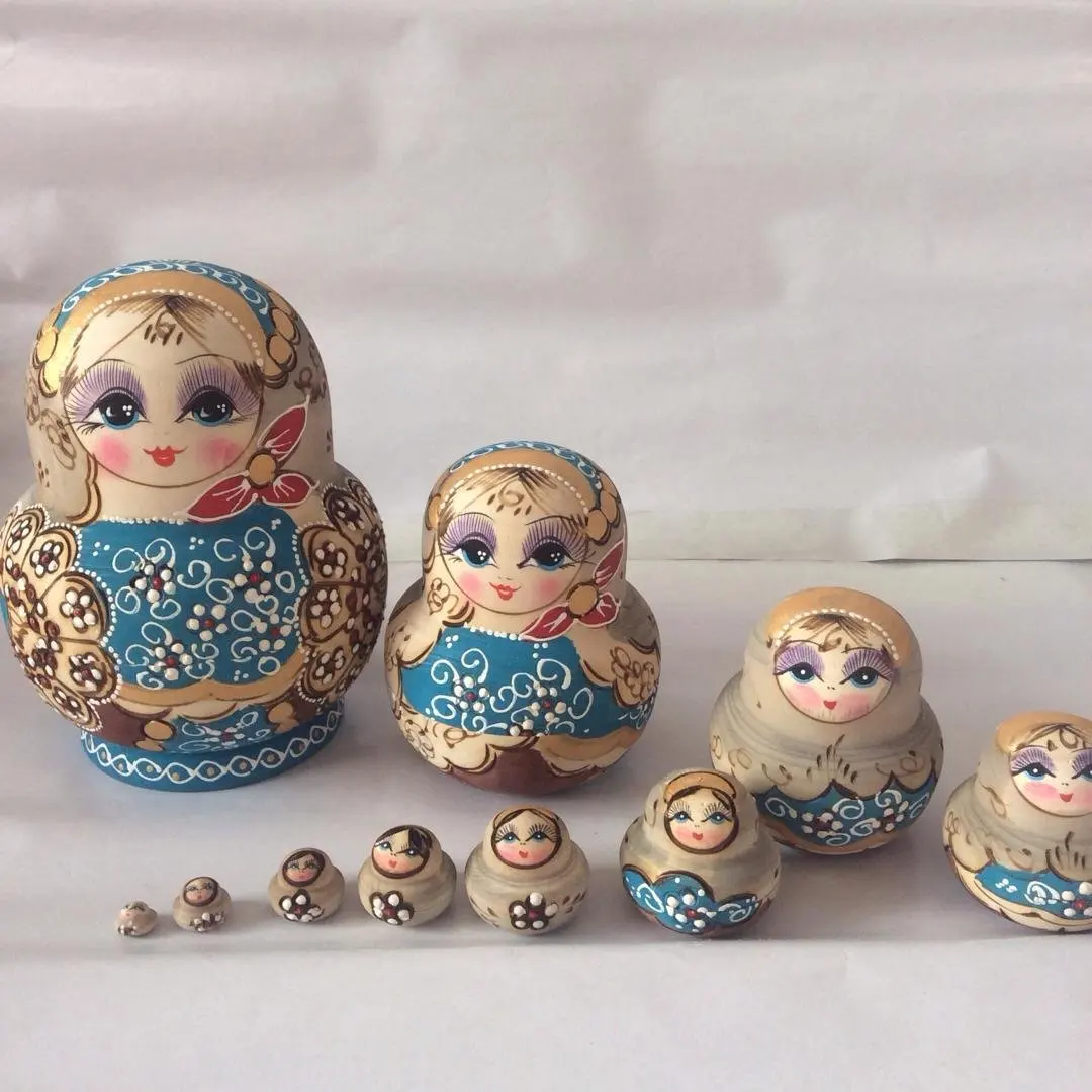 10 Layer 15cm Russian Dolls Wooden Handmade Nesting Dolls Home Decoration Matryoshka Doll Education Toys Creative Birthday Gifts