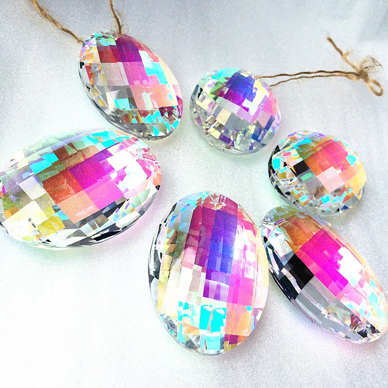 Diy 10pcs 63mm Rianbow Glass K9 Crystal Window Suncatcher Pendants Chandelier Parts Garland Chakra Spectra Lustres Hanging Drops