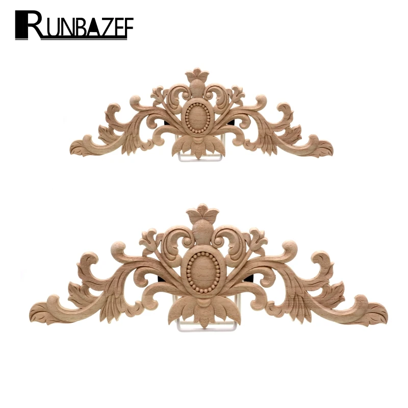 Runbazef Furniture Decorative Wood Carving Door Decals Long Bed White Peihua Tablets Ornaments Mini Crossbow Vintage Home Decor