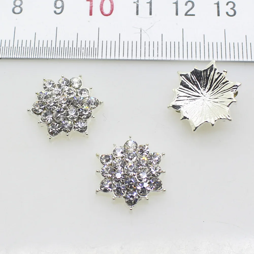 HOT 10 Cái/lốc Lục Giác 17Mm Kim Loại Phối Ren Nút Kim Cương Ngọc Trai Nút Tự Làm Cô Gái Tóc Phụ Kiện Cưới Lời Mời