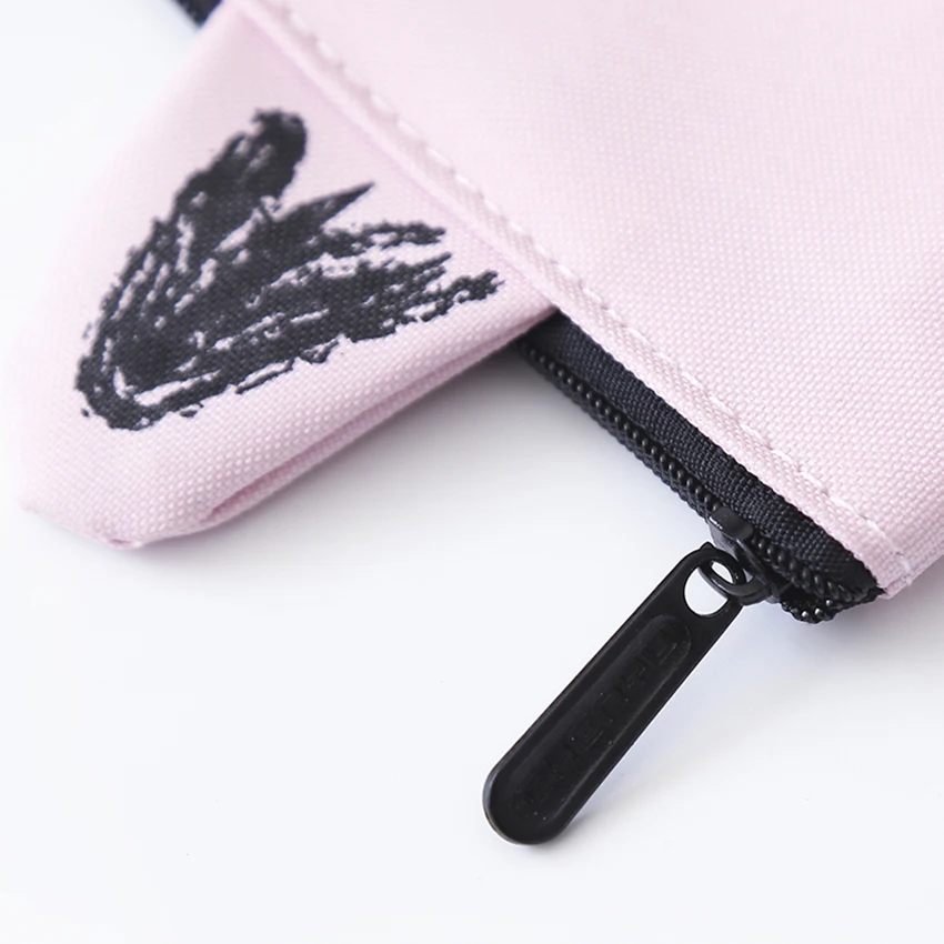 New Cute Kitten Shape Canvas Handbag A4 Paper Holder File Folder Zipper Bag Cartoon School Office Supplies Data Document Storage