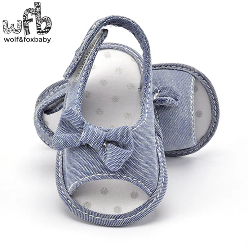 

Retail First Walkers Soft Bottom Antiskid Solid color bowknot fashion Baby Shoes Newborn infant Toddler summer