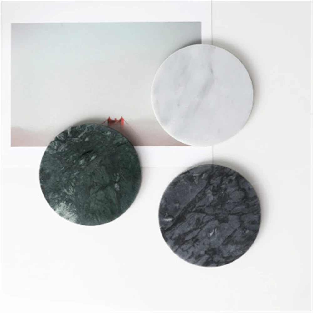 

Creative Luxury Marble Ceramic Coaster Drink Coffee Cup Mat Tea Pad Dining Table Placemats Table Black White Decoration 1PCS