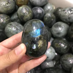 150g Natural Labradorite Crystal egg Rough Polished Rock From Madagascar
