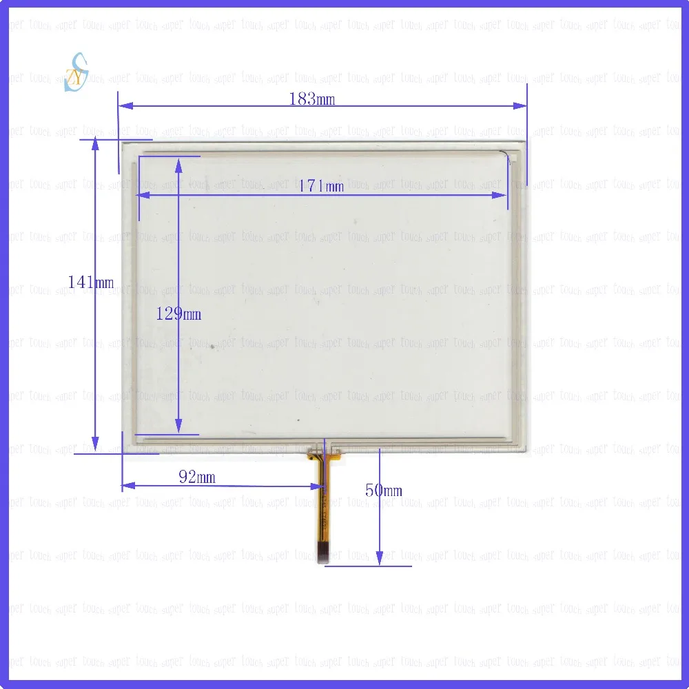 

ZhiYuSun KDT-6345 8inch 4-wire resistive touch panel for Car DVD, 183*141GPS Navigator screen glass this is compatible