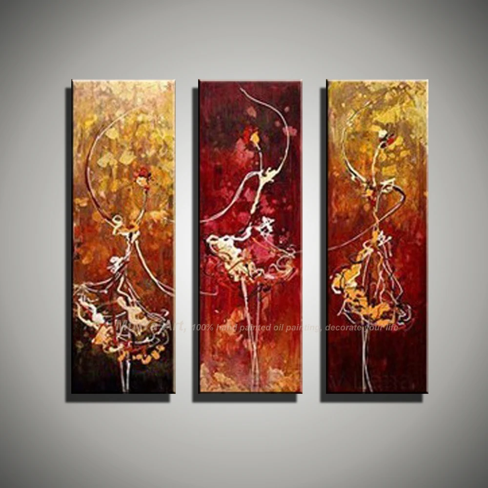 3 piece wall art art paintings ballerina  ballet dancers modern abstract oil paintings on canvas wall pictures for living room