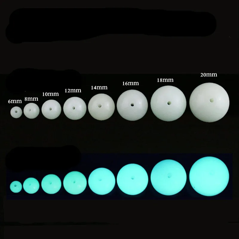 10pcs Night Luminous Glowing Beads Iceland Crystal Light Gem Stone Beads For Necklace Pendants DIY Jewelry Making Accessories