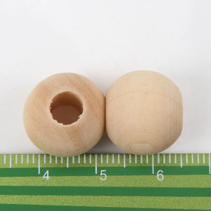 15mm 30pcs Big Hole Natural Flat round Wooden Wheel Beads Fit Jewelry Making DIY KL100