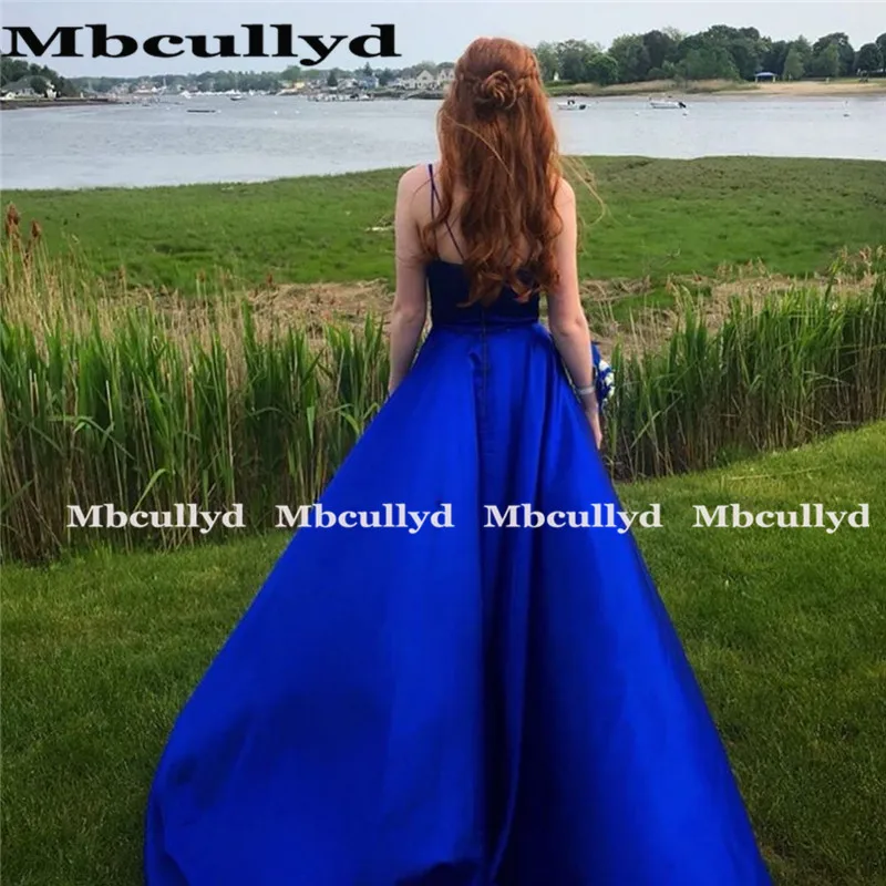 Mbcullyd Royal Blue Prom Dresses Long 2023 Elegant Ruffled A-line Formal Evening Dress Party For Women Cheap vestidos de fiesta