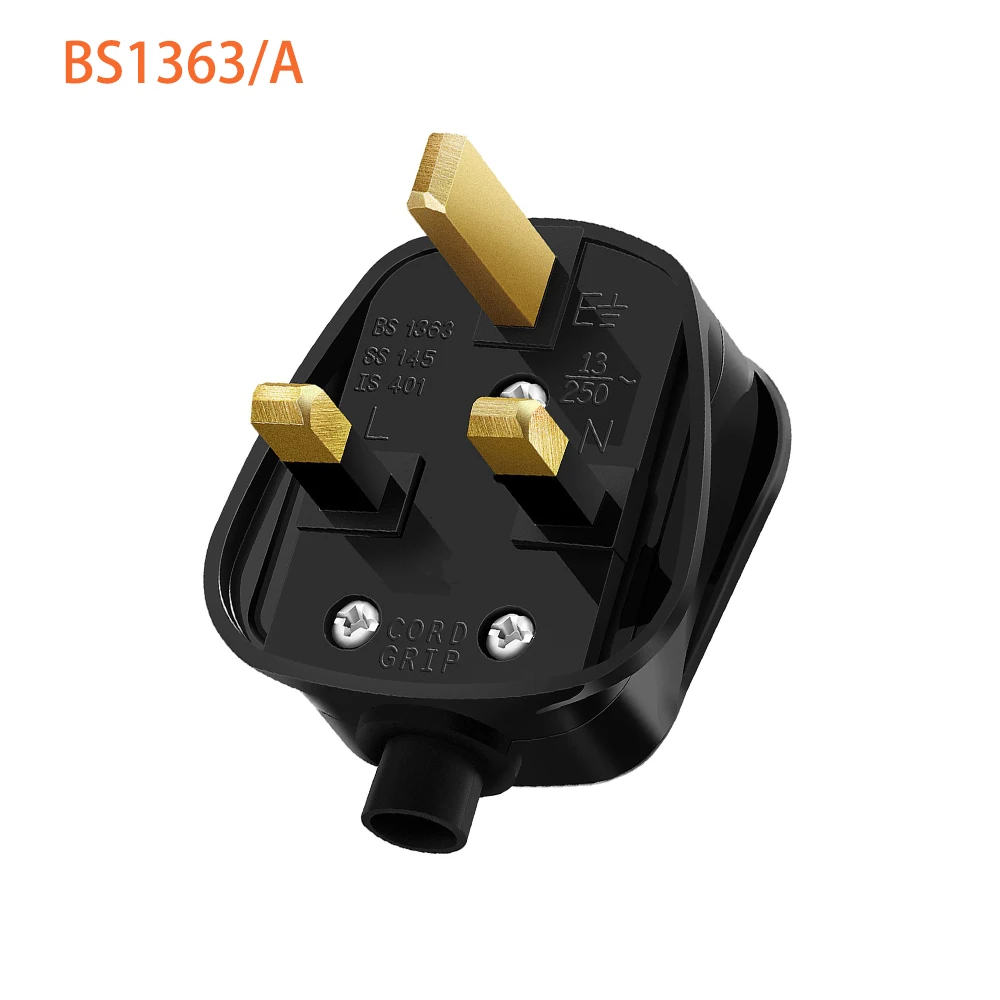 Rdxone UK 3 Pin 13A Plugs Grounded 250V British mains plug 3 Pin fused BS1363 adaptor POWER cable connector wire converter