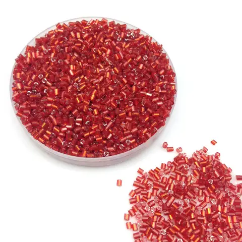 16g 1000pcs 2*3mm 레드 실버 줄 지어 튜브 느슨한 스페이서 비즈 Cezch 유리 씨앗 비즈 DIY 의류 구슬 만들기 수제 보석 Best5