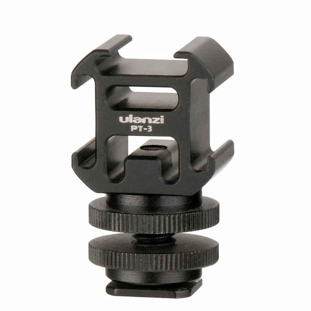 Ulanzi PT-3S Triple Hot Shoe Mount Adapter Koude Schoen Breiden Monitor Mic Vullen Licht Voor Nikon Canon Sony Dslr Camera accessoires