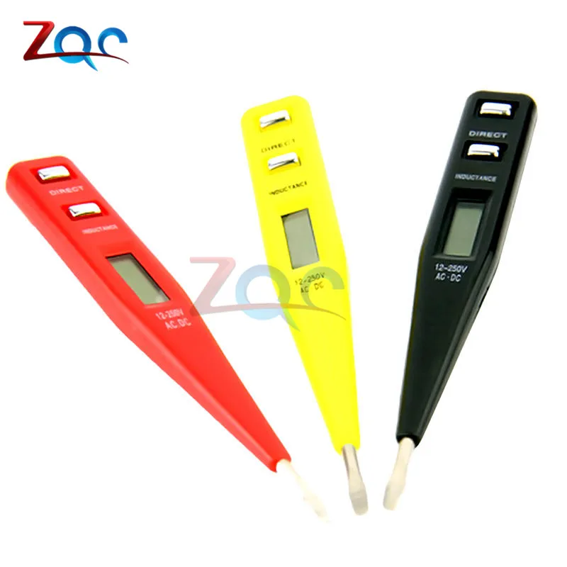 New Non-Contact LCD Electric AC/DC Voltage Alert Detector Tester Sensor Test Pen Red Black Yellow