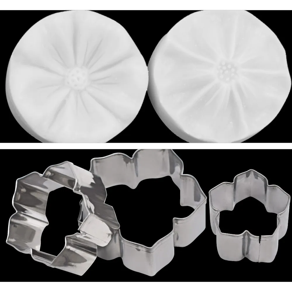 5pcs Petunia Impression Flower Mold Silicone Veiner Mold Cake Decorating Fondant Sugarcraft Cake Mold for Sugar Flower