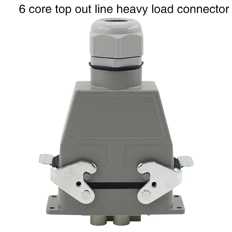 Rectangular Heavy Duty Connector HDC-HD-4/2 6 Core Pins Waterproof Aviation Industrial Machine Tool Plug Socket 80A+16A 500V