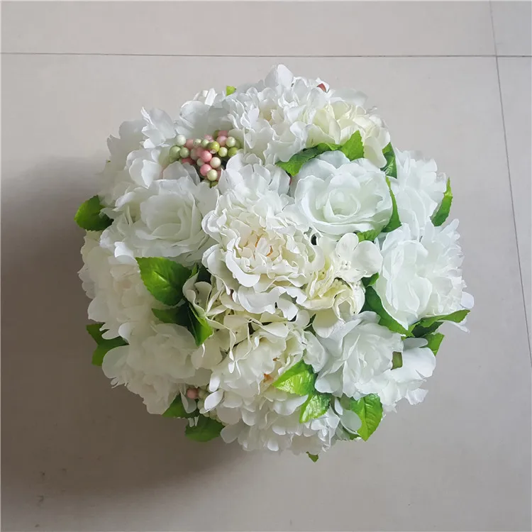 Hot sale Handmade Artificial Peony Flowers Kissing Hanging Ball DIY Bouquet Home Wedding Party Road led flower Decoration