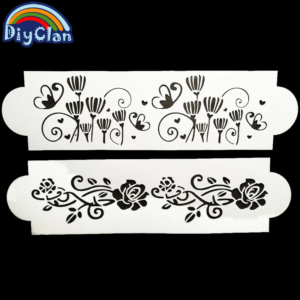 2PCS/set popular Lace design stencil fondant cake decorating tools cake mold pastry tools baking decoration P0068