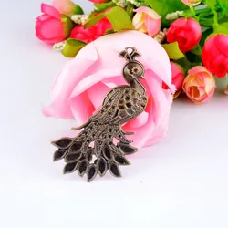 Darmowa wysyłka 5 sztuk Antique Bronze Peacock okłady złącza Metal dekoracja rzemieślnicza DIY odkrycia łączniki 7x4.2cm F0325