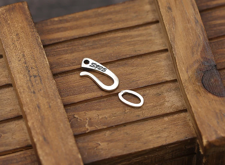 Handmade 100% 925 Silver Clasp and Hook DIY Bracelet Class Hook Sterling Silver Jewelry Findings Clasp and hook - view 3