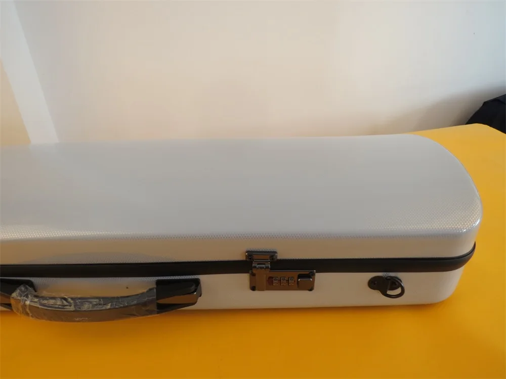 Hard strong white color violin Case 4/4 Carbon fiber Hard case Light Durable Password lock Strong