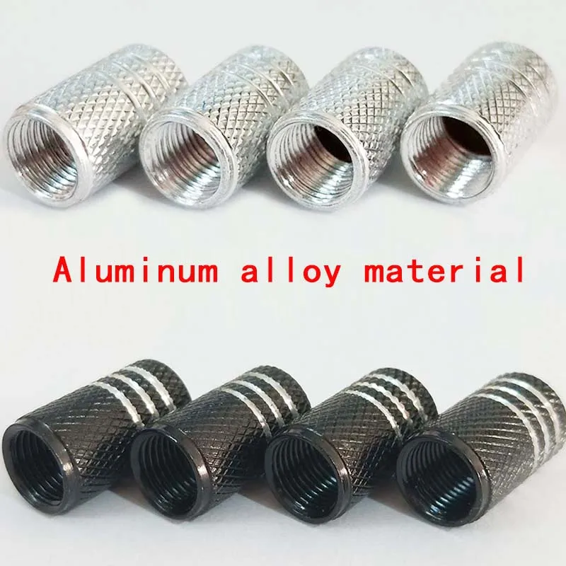 4pcs silver black aluminum alloy wheel dry air valve cap automobile tire valve general automobile truck bicycle dust dust cap