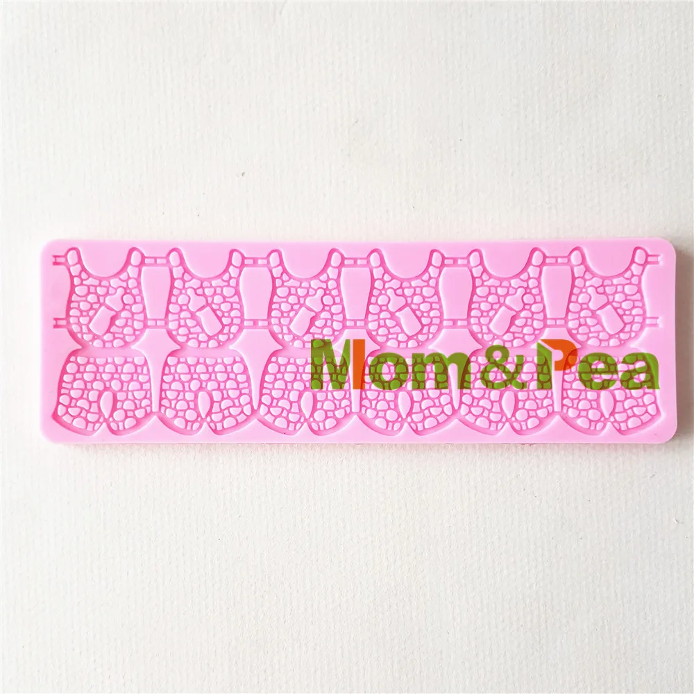 Mom&Pea 6011-2 Free Shipping Girl Boy Tank & Shorts Silicone Lace Mold Cake Decoration Fondant Cake 3D Mold