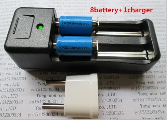 NEW ER14250 battery LS14250 ER14250H 1/2-R6 1/2 AA 3.6V/3.7V 280mah 14250 Rechargeable lithium batteries(8 battery + 1 charger)