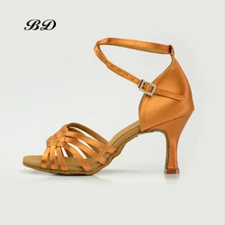 BD 2360-zapatos de baile de salón para mujer, zapatos latinos, zapatos de tacón alto, Rumba, BDDANCE, auténtico, Collar de taladro conveniente