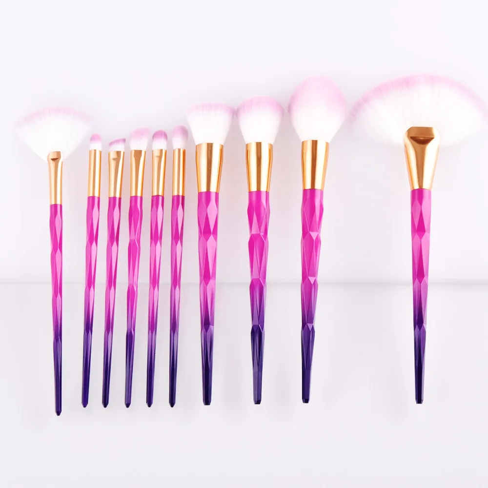 Brand New Fan Shape Diamond Makeup Brushes Set Cosmetic Foundation Powder Concealer Face Blending Brush Make Up Kwasten Tool