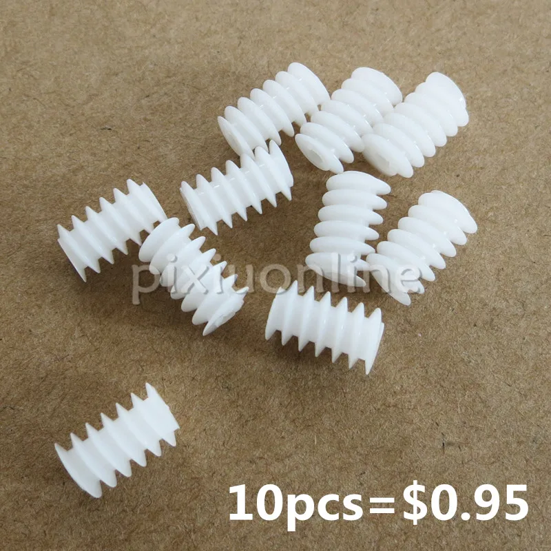 

10pcs/lot J256 White Right Hand Plastic 6*10 (2A) Worm Turbine 0.5 Module Reduction Gears DIY Model Parts Free Shipping Russia