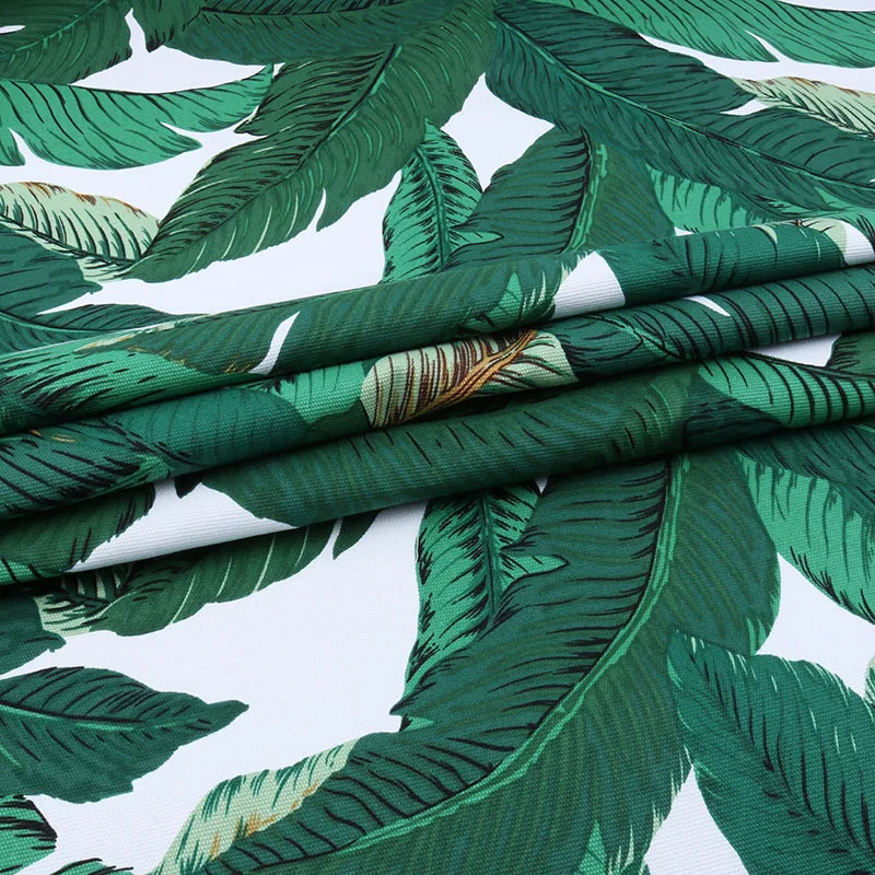 Nanchuang Upholstery Canvas Fabric Green Banana Leaf Cotton Cloth For Pillow Bag Shoes Doll Tablecloth Home Decoration Material