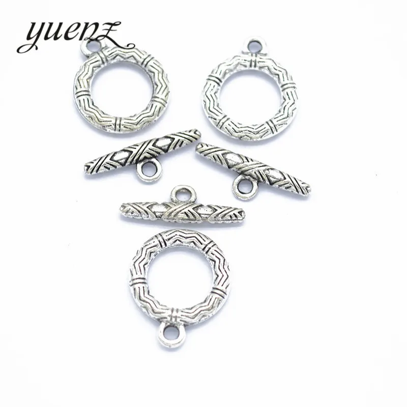 

YuenZ 10 set Round-shaped Toggle Clasps Antique Silver color Bracelet necklace For jewelry making V206