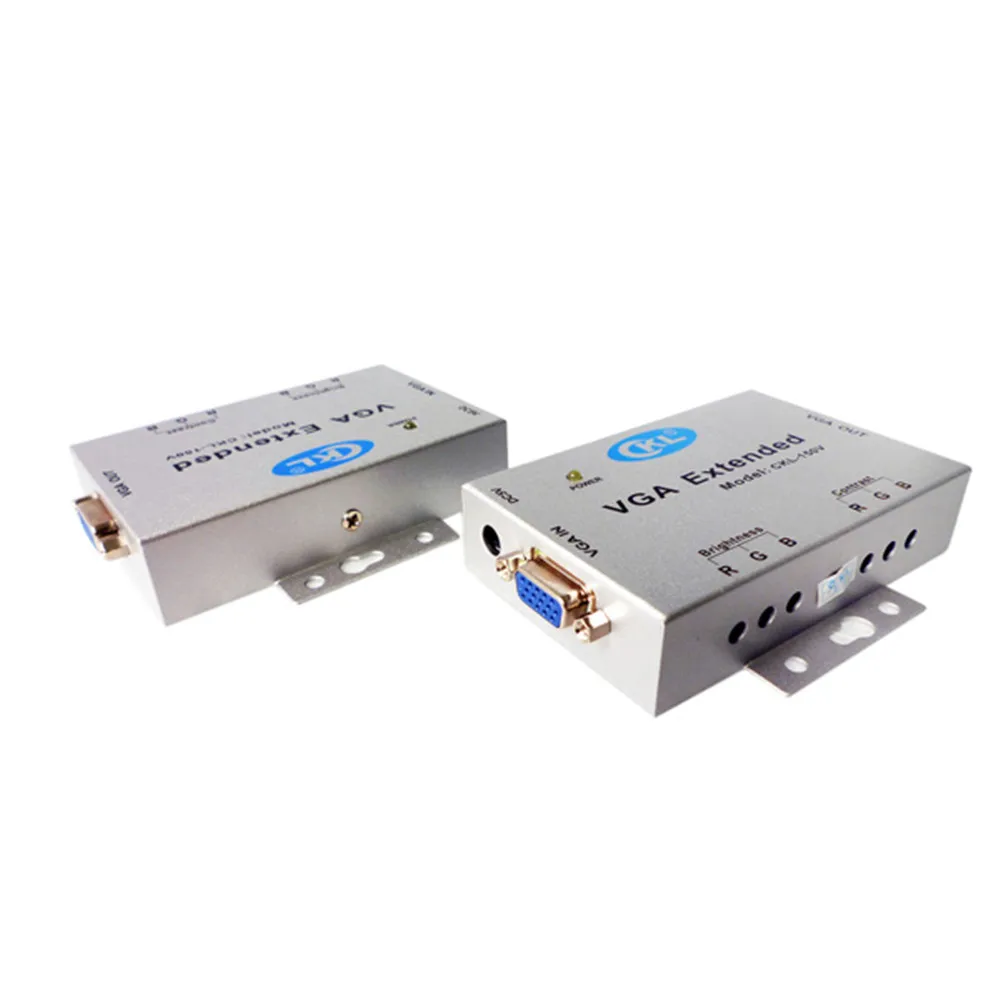 VGA Signal Extender Amplifier up to 150M (492 Ft) Over Cat5e Cable Bandwidth 500MHz Support 2048*1536 Metal Case CKL-150V